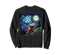 Red Panda Howling at The Moon Funny Parody Art Sweatshirt