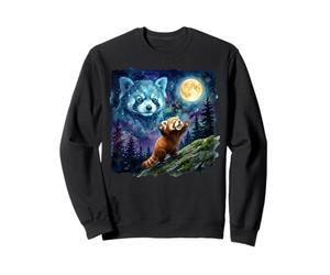 Red Panda Howling at The Moon Funny Parody Art Sweatshirt