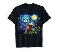 Red Panda Howling at The Moon Funny Parody Art T-Shirt