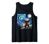 Red Panda Howling at The Moon Parody Night Sky Art Débardeur