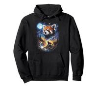 Red Panda Hurlant à la Lune Vintage Nature Art Sweat à Capuche