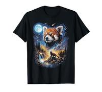 Red Panda Hurlant à la Lune Vintage Nature Art T-Shirt