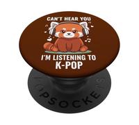 Red Panda K-Pop Music Lover Kawaii Anime Casque Audio PopSockets PopGrip Adhésif