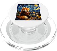Red Panda Livre de Lecture Nuit étoilée - Bibliothèque Rat de bibliothèque PopSockets PopGrip pour MagSafe