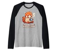 Red Panda Needs Coffee Red Panda Girls Kids Manche Raglan