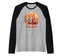 Red Panda Needs Coffee Red Panda Girls Kids Manche Raglan