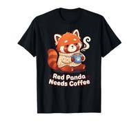 Red Panda Needs Coffee Red Panda Girls Kids T-Shirt