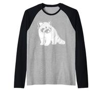 Red Panda Petit Ours Ligne Art Mammifère Art Zoologiste Manche Raglan