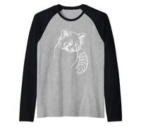 Red Panda Petit Ours Ligne Art Mammifère Art Zoologiste Manche Raglan