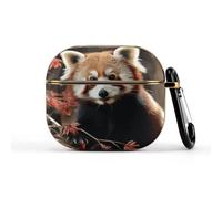 Red Pandas Coque pour écouteurs sans fil ultra légers pour écouteurs de 3e génération - Coque de protection complète contre les chutes avec porte-clés - Jolie coque rigide de protection avant visible