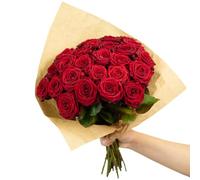 Red Passion Bouquet de 25 tiges, longueur de la tige : env. 50 cm, bouquet de roses fraîches