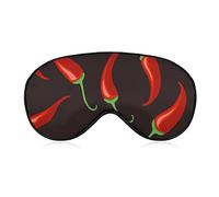Red Pepper Sleep Mask Night Cover Eye pour femmes hommes BlockLight pour avion voyage sieste sangle réglable