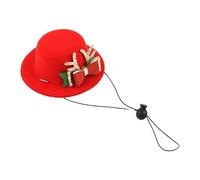 Red Pet Hats Christmas, Dog Hats Bow Tie Christmas Deer Pattern Pet Hats, Soft Cute Christmas Ornaments, Adjustable Pet Costume, Christmas Red Hat Small Pet, Easy to Use, Portable for Pets