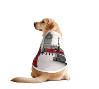 Red Phone Booth London Street Print Gilet pour chien doux et respirant sans manches pour chiens de taille moyenne et grande