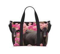 Red Phone Booth London Street Print Sac de voyage léger et résistant à l'eau Sac de sport et de voyage pour hommes, femmes et adolescents, Flower Show Steer Vaches Bovins, Taille unique, Sac de voyage