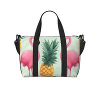 Red Phone Booth London Street Print Sac de voyage léger et résistant à l'eau Sac de sport et de voyage pour hommes, femmes et adolescents, Ananas flamants roses, Taille unique, Sac de voyage