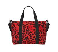 Red Phone Booth London Street Print Sac de voyage léger et résistant à l'eau Sac de sport et de voyage pour hommes, femmes et adolescents, Motif léopard - Rouge, Taille unique, Sac de voyage