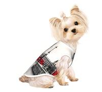 Red Phone Booth London Street Print T-shirt respirant pour petits chiens et chatons
