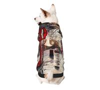 Red Phone Booth London Street Sweat à capuche imprimé pour chiot, doux, confortable et respirant pour animaux de compagnie, vêtements mignons pour chiens, chats et petits animaux de compagnie, taille