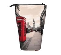 Red Phone Booth London Street Trousse rétractable verticale facile à utiliser Taille réglable selon les besoins, Noir , Taille unique, Cartable