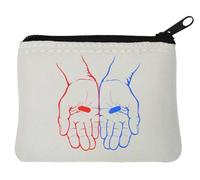 Red Pill Or Blue Pill Choose Pochette porte-monnaie en néoprène Blanc 10 x 11 cm