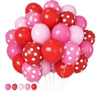 Red Pink Balloons Red Pink Balloons Latex Balloons For Birthday Party Decoration Valentines Day Red Polka Dot Red Dot Strawberry Hot Pink Pastel Pink Red Polka Dot