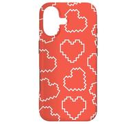 Red Pixel Heart Pattern Love 8bit Retro Gamer Coque pour iPhone 17