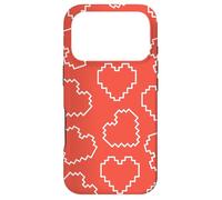 Red Pixel Heart Pattern Love 8bit Retro Gamer Coque pour iPhone 17 Pro