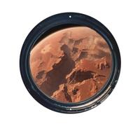 Red Planet Canyon from Space Station Hublot Plaque en métal