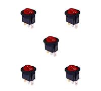 Red Planet Lot de 5 interrupteurs ronds va-et-vient lumineux, On/Off prise 3 pôles, 220 V.