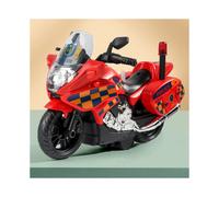 (Red Plastic)Modèle simulé moto police moto alliage avec lumières et son pour jouer enfants
