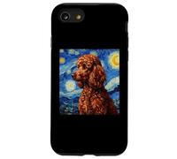 Red Poodle Dog Van Gogh Style Starry Night Coque pour iPhone SE (2020) / 7/8