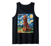 Red Poodle Dog Van Gogh Style Starry Night Débardeur