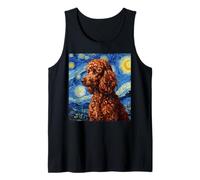 Red Poodle Dog Van Gogh Style Starry Night Débardeur