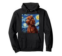 Red Poodle Dog Van Gogh Style Starry Night Sweat à Capuche
