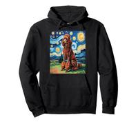 Red Poodle Dog Van Gogh Style Starry Night Sweat à Capuche