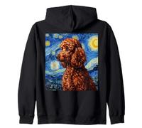 Red Poodle Dog Van Gogh Style Starry Night Sweat à Capuche