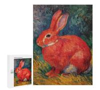 Red Rabbit Oil Painting Puzzle 1000 Pièces Educa Jouet en Bois Cadeau Unique Décoration Intérieure Jeu Éducatif Challenge Toy Adultes Et Enfants À Partir De 14 Ans 500 PCS