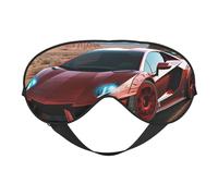 Red Race Car Masque de sommeil double face en soie, masque pour les yeux bloquant la lumière réglable pour voyage, homme et femme, bandeau doux et confortable, 20 x 10 cm