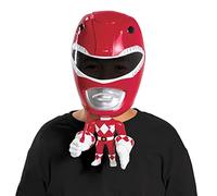 Red Ranger Mask, Official Mighty Morphin Power Rangers Mega Mask Costume Accessory, Child Size Costume Mask with Moving Parts