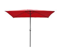 Red Rectangular Garden Beach Umbrella with Crank and Tilt Easy to Open and Close UV Protection Balcony Umbrella for Pati