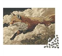 Red Renard Running in The Mist of Bamboo Forest Cadeau Unique Décoration Intérieure Jeu ÉduChatif Challenge Toy Adultes & Enfants des 14 Ans 1000pcs (75x50cm)