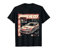 Red Retro JDM Turbo Coupe Cool Japanese Street Drift Graphic T-Shirt