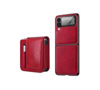 (Red)Retro Thinking Series PC Shockproof Phone Case with Bag For Samsung Galaxy Z Flip4