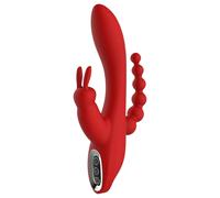 Red Revolution Héra - vibromasseur rechargeable étanche à 3 branches (rouge)