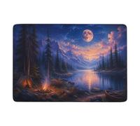 Red River Under a Full Moon Tapis 150 x 100 cm, Doux et Antidérapant | Tapis imprimé de chambre avec surface douce; convient aux petits espaces; pour chambre