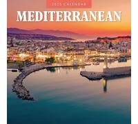 Red Robin Calendrier mural méditerranéen 2025 | 30,5 x 61 cm ouvert | Papier épais et robuste de qualité supérieure | Calendrier de 12 mois à suspendre | Sans plastique | Page de transition de 4 mois