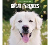 Red Robin Calendrier mural mensuel 2026 Great Pyrénées | 30,5 x 61 cm ouvert | Papier épais et robuste de qualité supérieure | Calendrier de 12 mois à suspendre | Notes lignées et zone de choses à