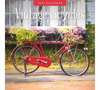 Red Robin Calendrier mural mensuel 2027 Motif vélos vintage 30,5 x 30,5 cm | Calendrier de 12 mois à suspendre, papier épais et robuste de qualité supérieure, notes lignées et zone de tâches