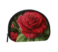 Red Rose 2 Mini sac de rangement portable pour pièces de monnaie, élégant et compact, adapté pour un transport quotidien, Noir , Taille unique